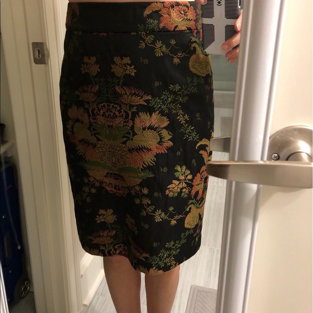 Black chinoiserie skirt